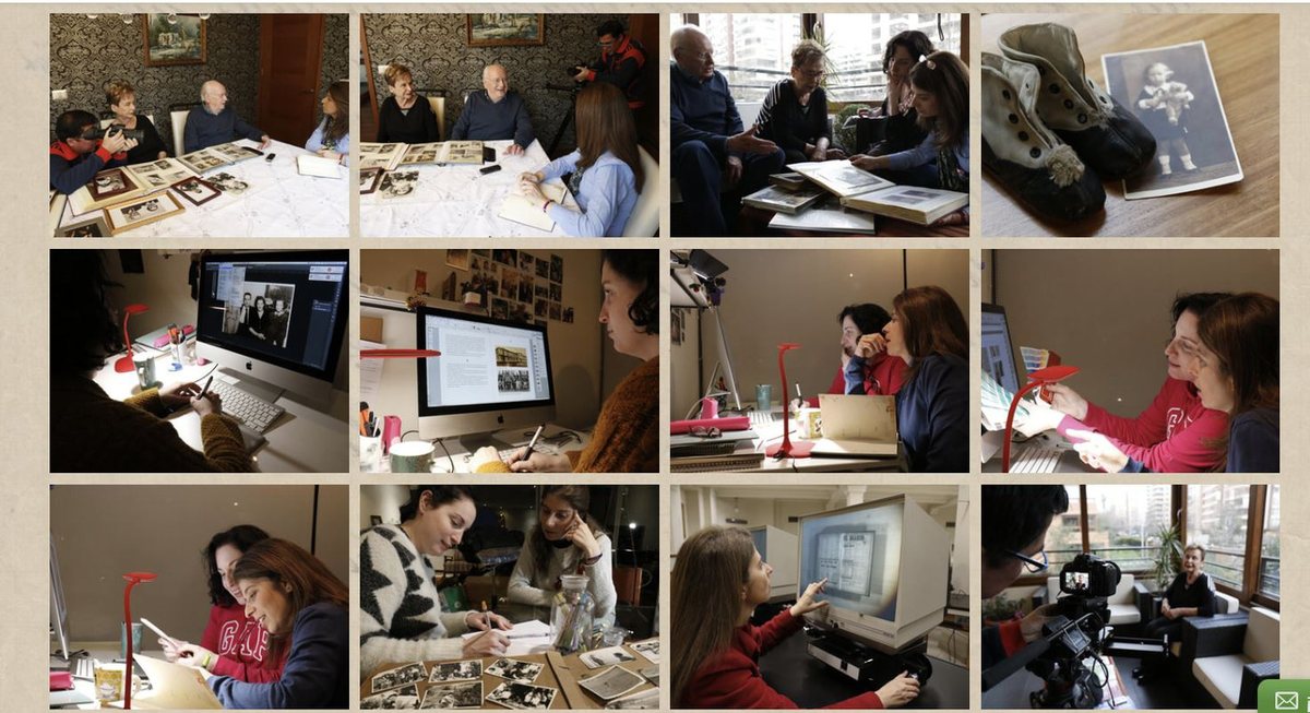 Entrevistas en casa, revisión de fotos antiguas y trabajo de edición de EscriViendo
